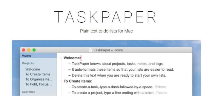 taskpaper tags organize